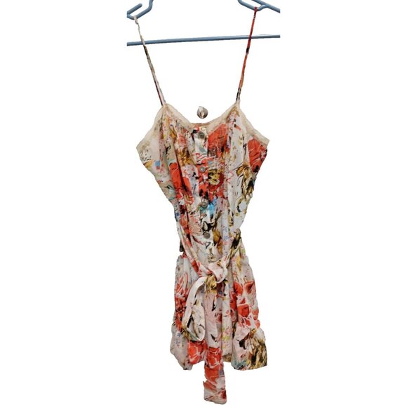 Vintage Y2K Daytrip Tank Top Medium Floral Chiffon Belted Cottagecore BOHO - Picture 1 of 10